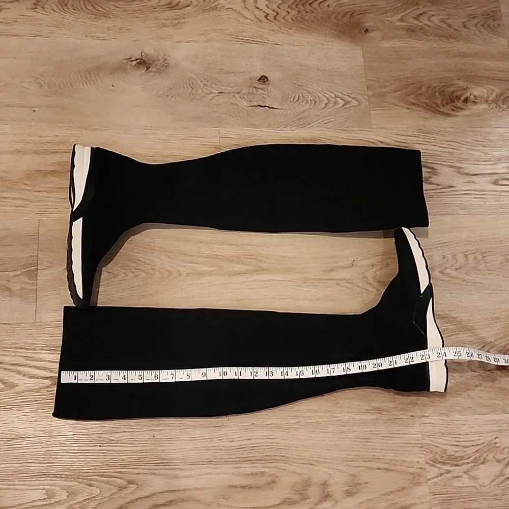 Zara Over-the-Knee Fabric  Black & White Sneakers
